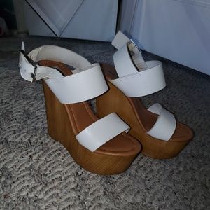 Steve Madden Platform White Wedges